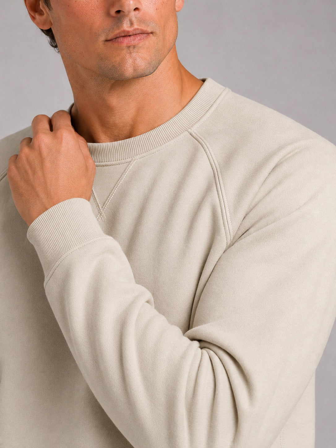 Men’s Heavyweight Crewneck Jumper 100% Cotton Long Sleeve Autumn Casual Pullover for Sports and Everyday Wear
