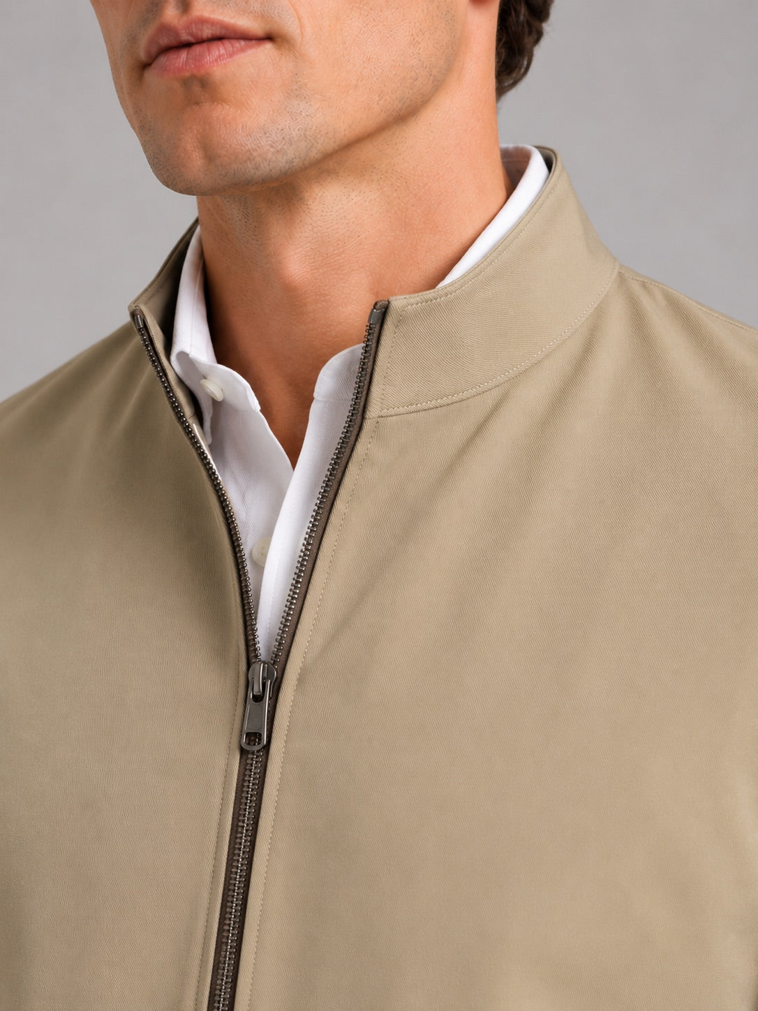 Men’s Stand Collar Autumn Jacket Wear-Resistant Casual Autumn Workwear Jacket for Business Commuting and Everyday Wear