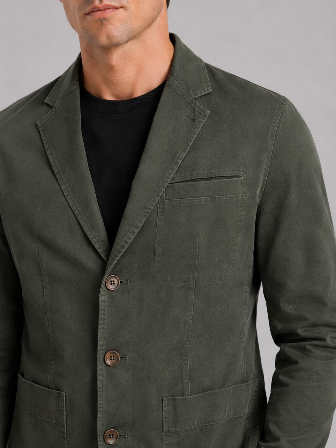 Men’s Military Blazer Jacket Washed Cotton Casual Autumn Jacket for Business Casual and Everyday Wear