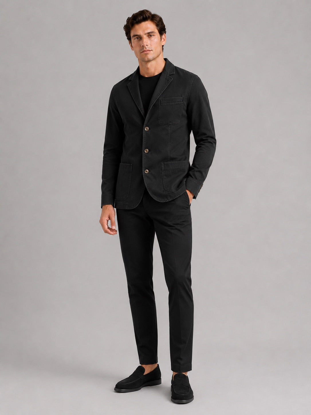Men’s Military Blazer Jacket Washed Cotton Casual Autumn Jacket for Business Casual and Everyday Wear