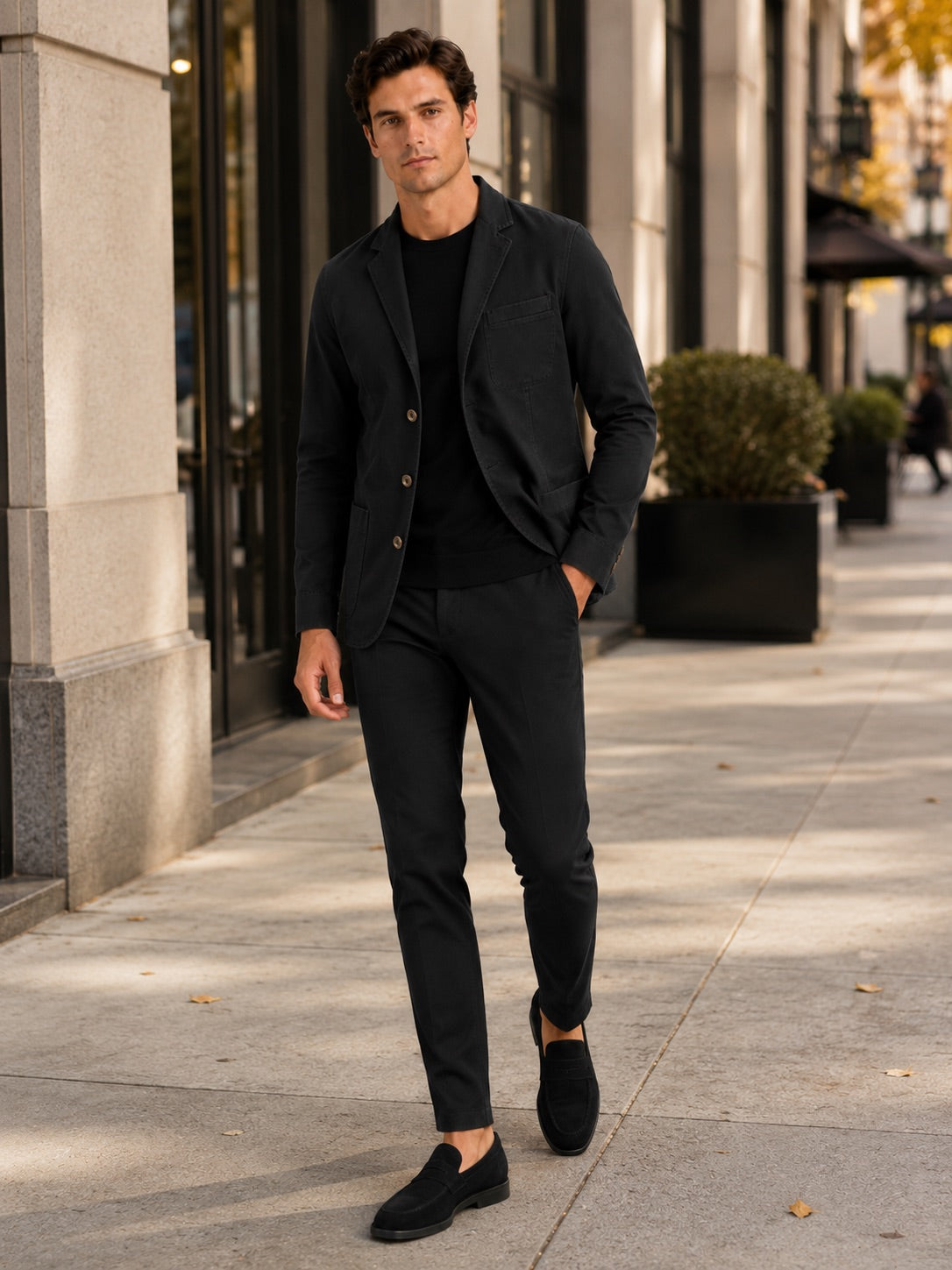 Men’s Military Blazer Jacket Washed Cotton Casual Autumn Jacket for Business Casual and Everyday Wear