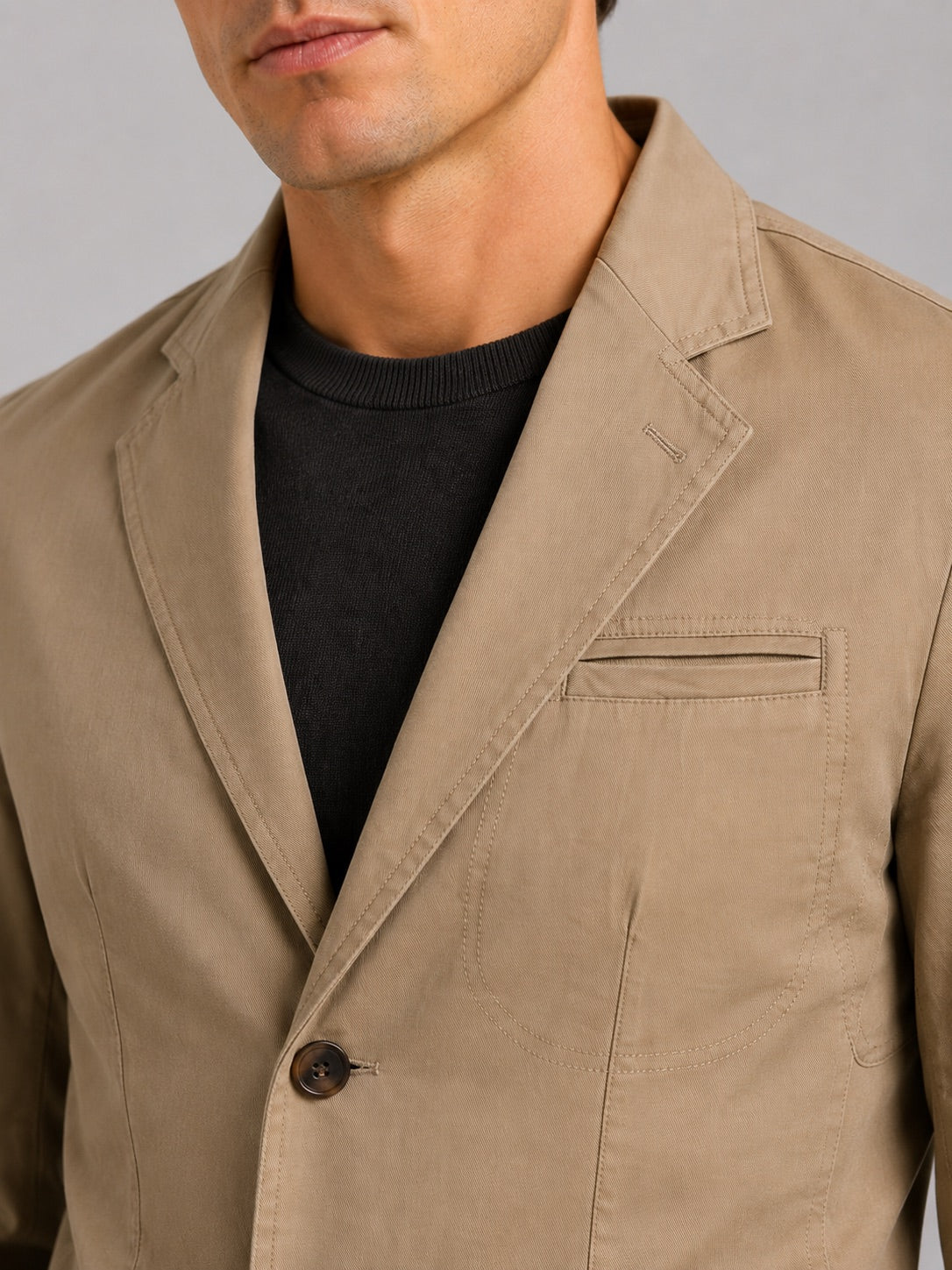 Men’s Military Blazer Jacket Washed Cotton Casual Autumn Jacket for Business Casual and Everyday Wear