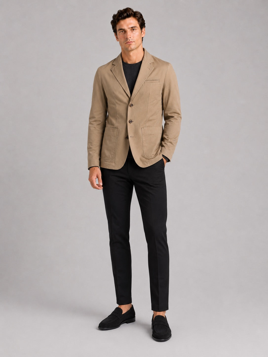 Men’s Military Blazer Jacket Washed Cotton Casual Autumn Jacket for Business Casual and Everyday Wear