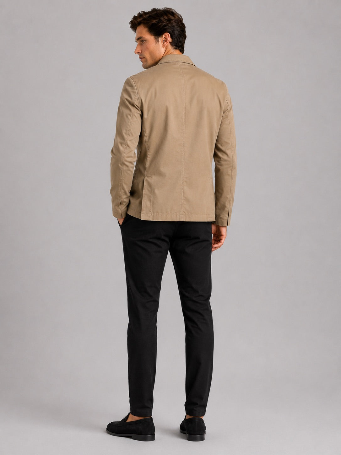 Men’s Military Blazer Jacket Washed Cotton Casual Autumn Jacket for Business Casual and Everyday Wear