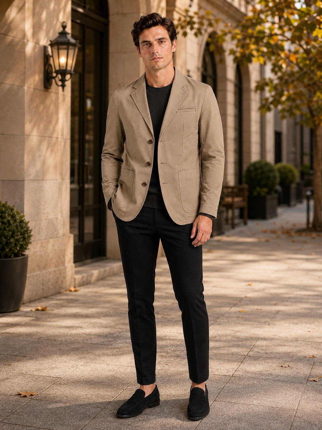 Men’s Military Blazer Jacket Washed Cotton Casual Autumn Jacket for Business Casual and Everyday Wear