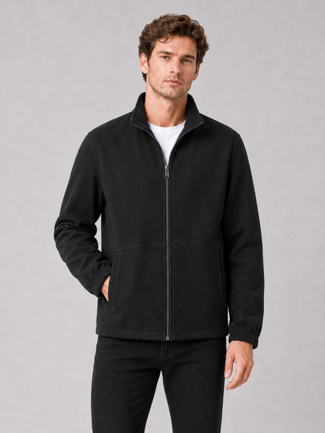 Men’s Autumn Jacket Stand Collar Zip-Up Loose Fit Casual Work wear Jacket for Travel and Everyday Wear