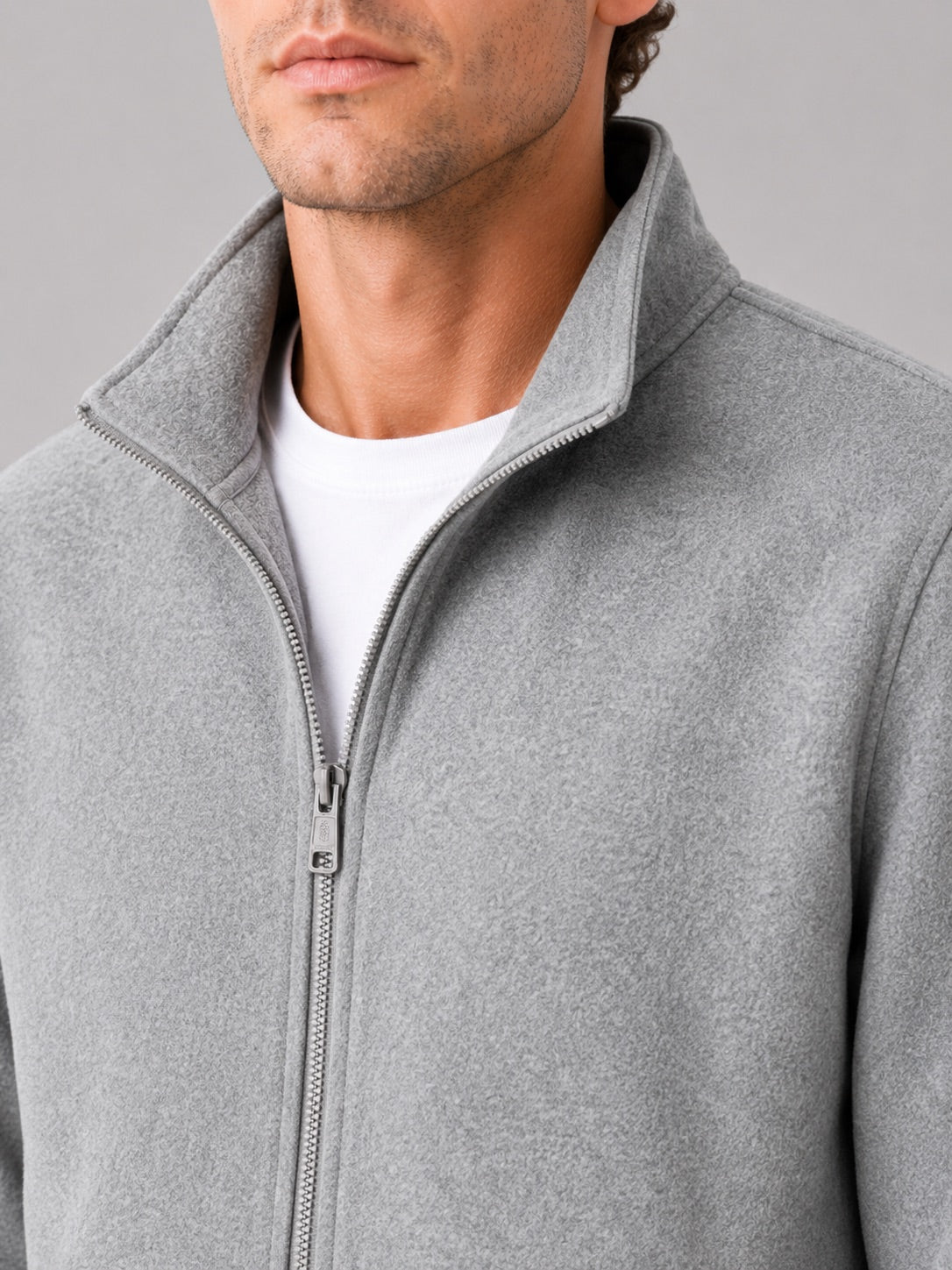 Men’s Autumn Jacket Stand Collar Zip-Up Loose Fit Casual Work wear Jacket for Travel and Everyday Wear