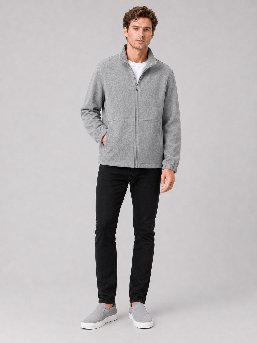 Men’s Autumn Jacket Stand Collar Zip-Up Loose Fit Casual Work wear Jacket for Travel and Everyday Wear