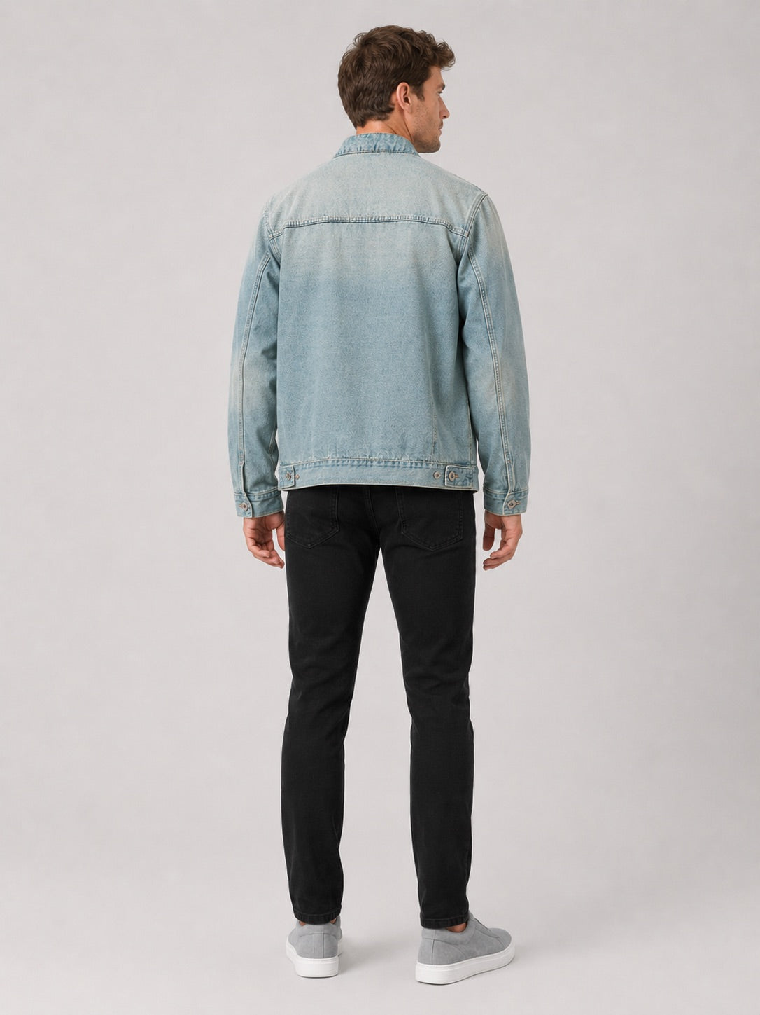 Men’s Denim Autumn Jacket Zip-Up Loose Fit Workwear Jacket Autumn Casual for Streetwear and Everyday Wear