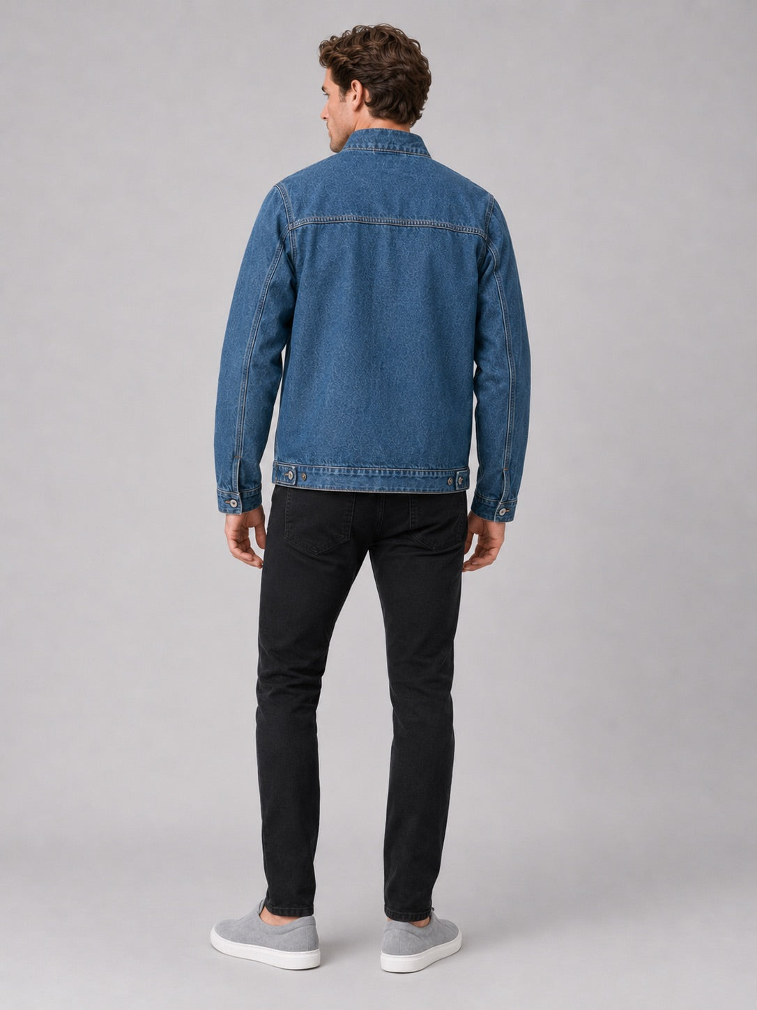 Men’s Denim Autumn Jacket Zip-Up Loose Fit Workwear Jacket Autumn Casual for Streetwear and Everyday Wear