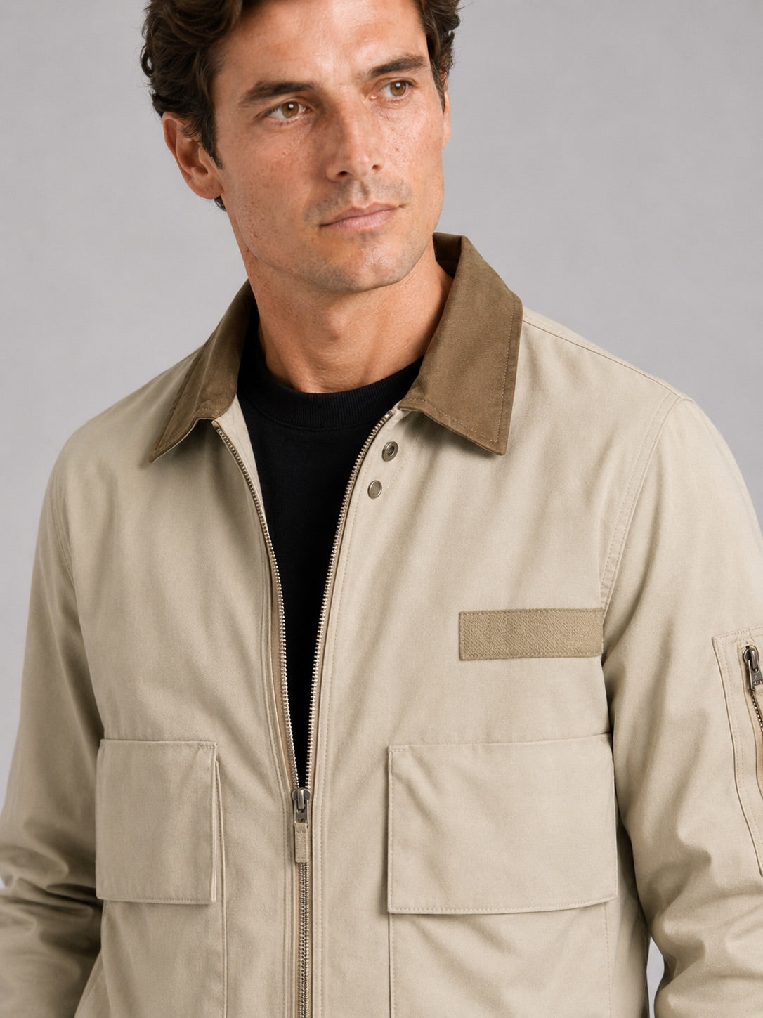Men’s Pilot Autumn Jacket Zip-Up Casual Autumn Workwear Jacket for Everyday and Outdoor Wear