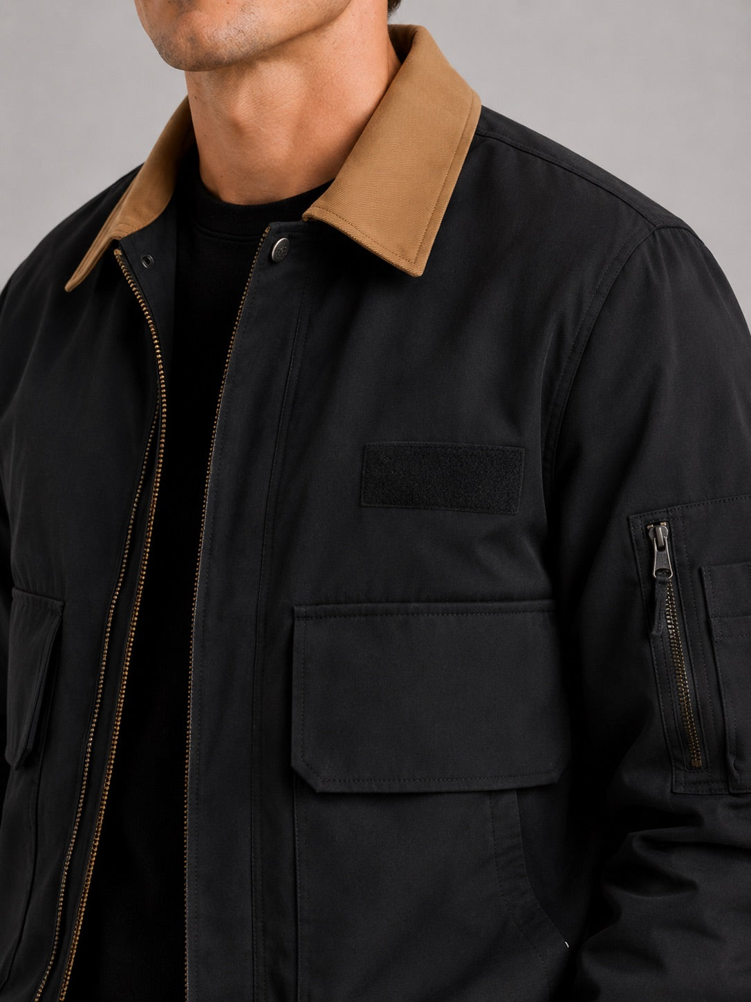 Men’s Pilot Autumn Jacket Zip-Up Casual Autumn Workwear Jacket for Everyday and Outdoor Wear