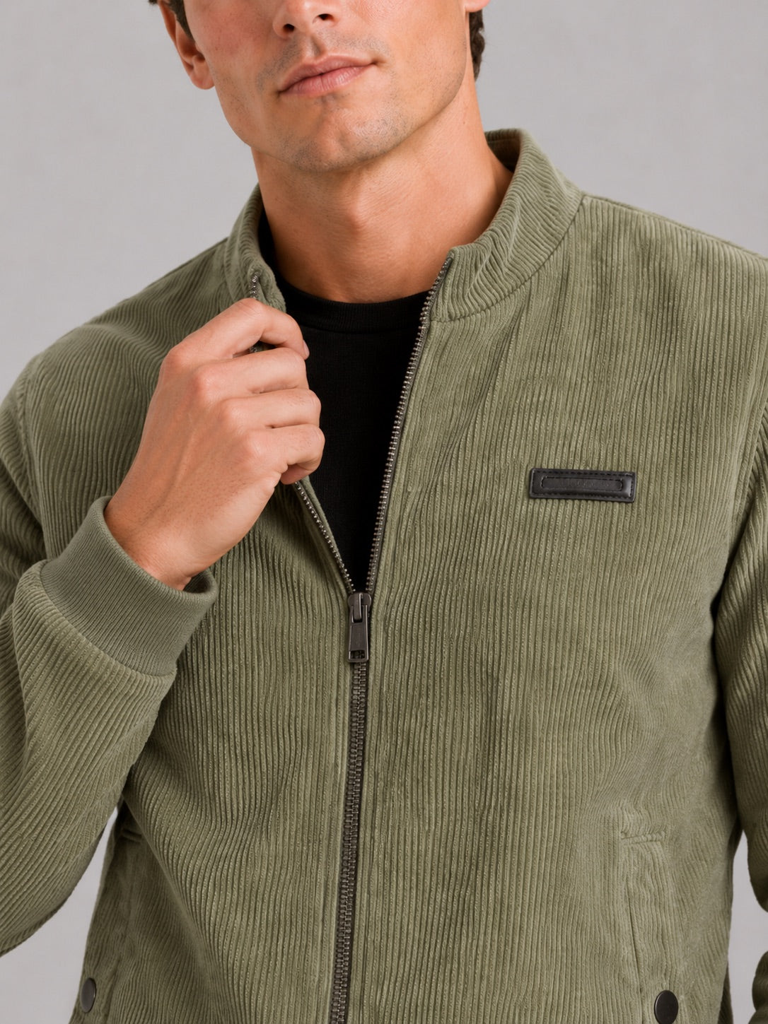 Men’s Corduroy Workwear Autumn Jacket Cotton Padded Lightweight Autumn Casual Coat for Everyday and Outdoor Wear
