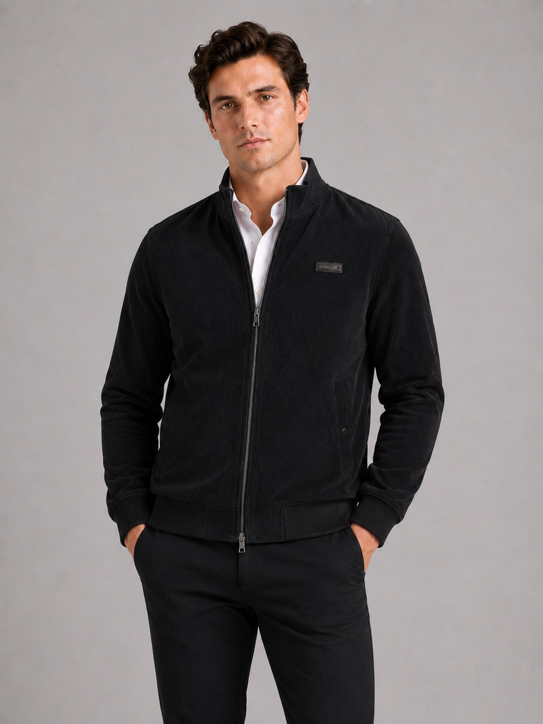 Men’s Corduroy Workwear Autumn Jacket Cotton Padded Lightweight Autumn Casual Coat for Everyday and Outdoor Wear