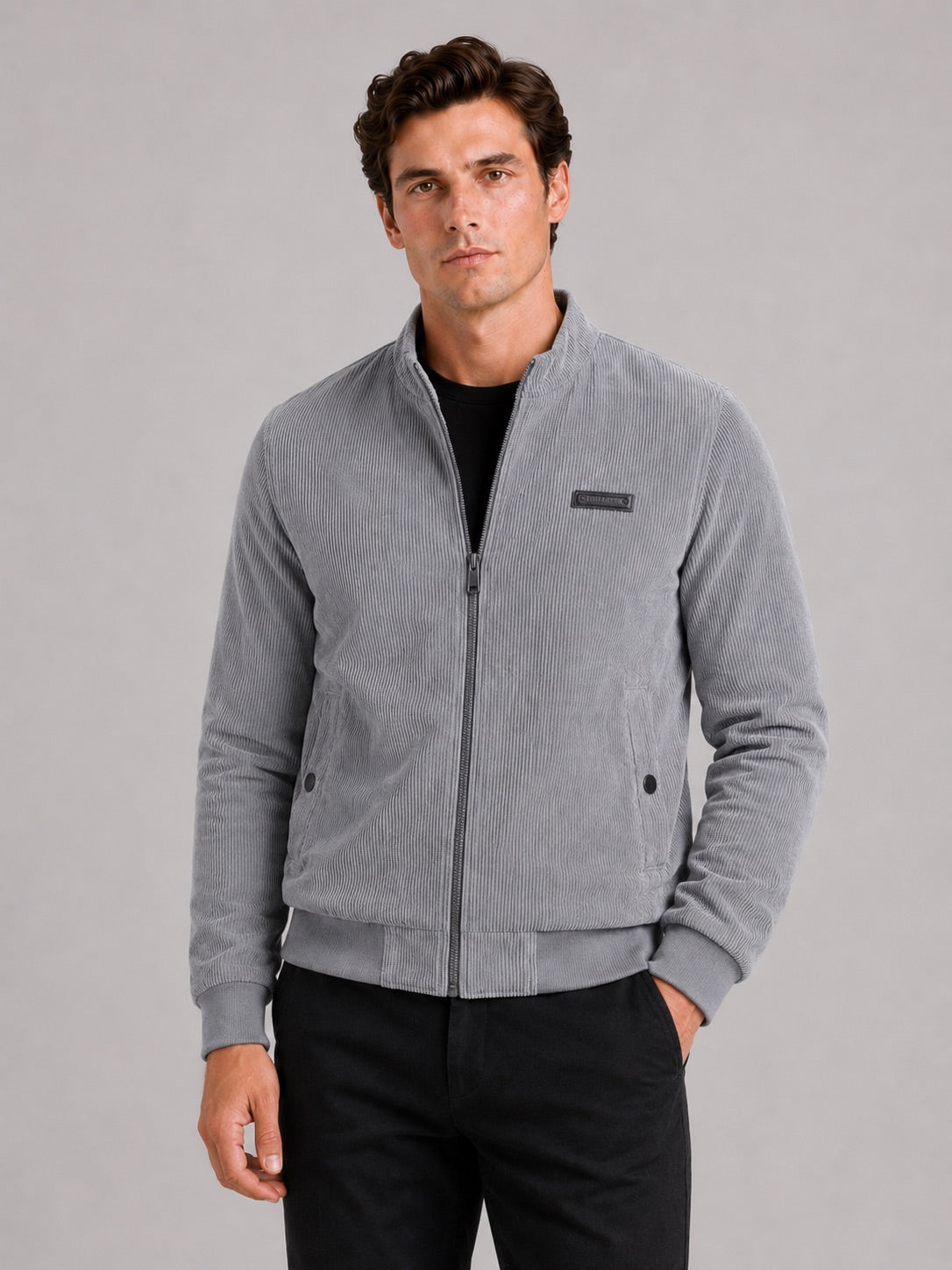 Men’s Corduroy Workwear Autumn Jacket Cotton Padded Lightweight Autumn Casual Coat for Everyday and Outdoor Wear