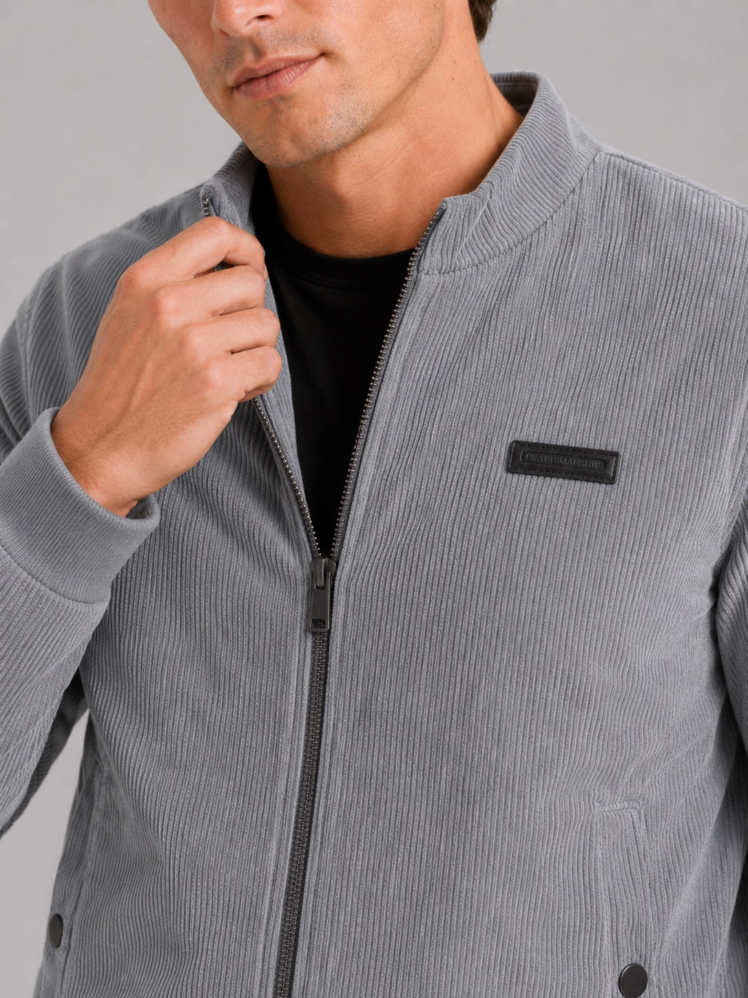 Men’s Corduroy Workwear Autumn Jacket Cotton Padded Lightweight Autumn Casual Coat for Everyday and Outdoor Wear