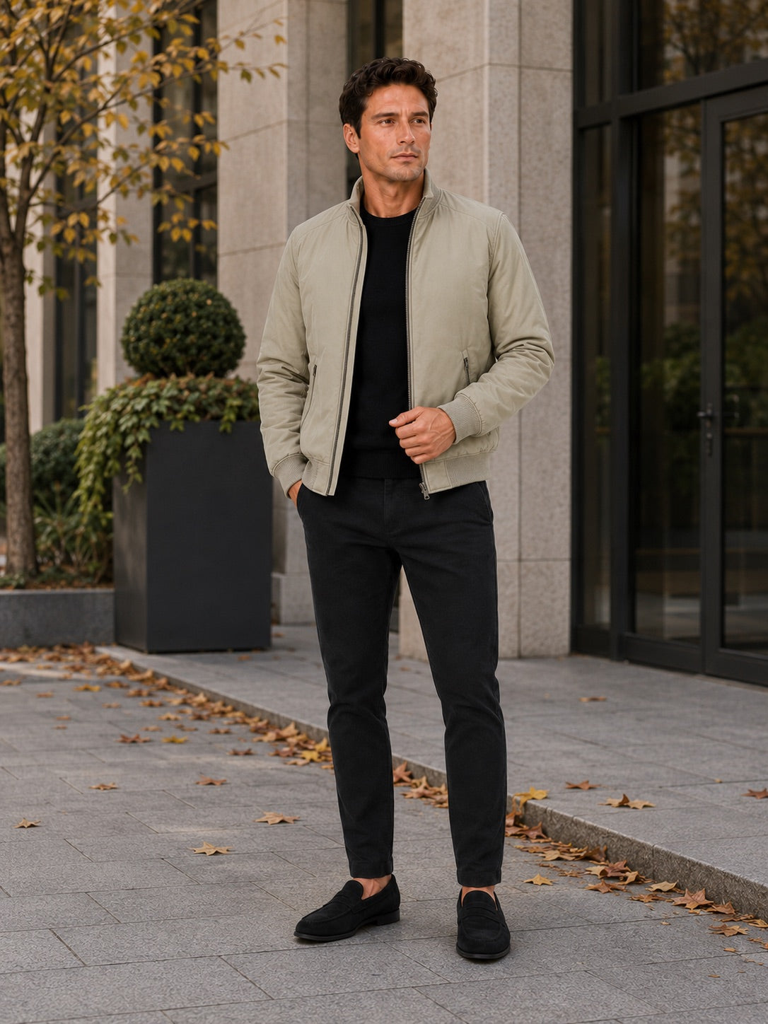 Men’s Winter Autumn Jacket Fleece Lined Thick Warm Business Casual Coat for Autumn Winter Office and Everyday Wear