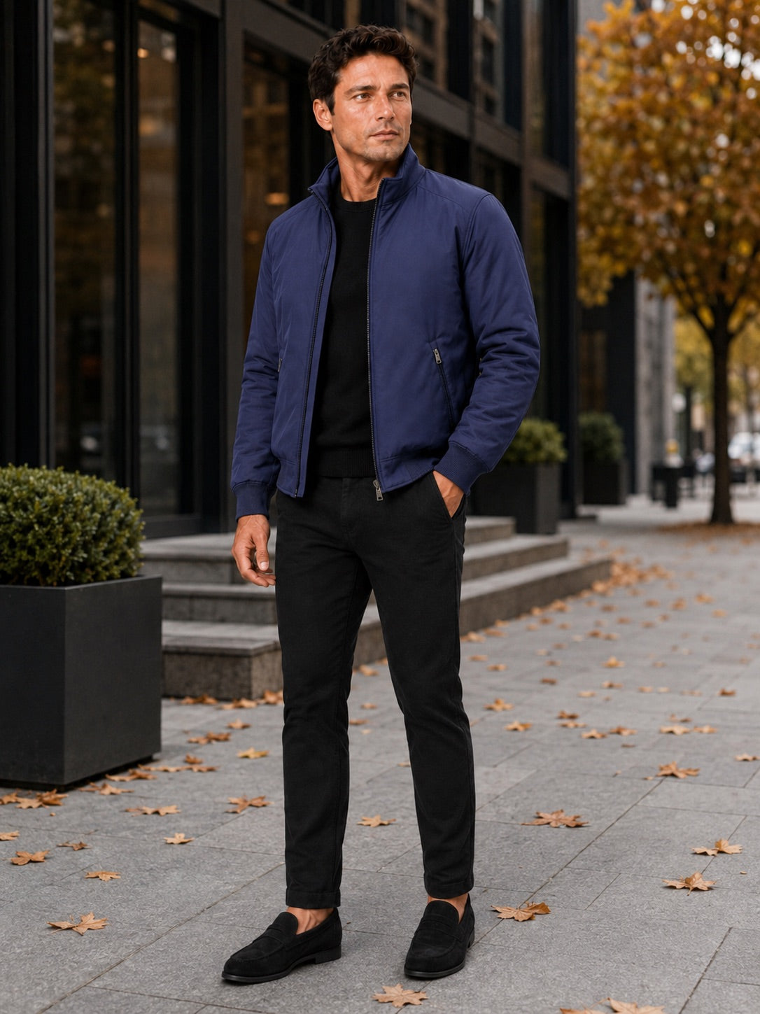 Men’s Winter Autumn Jacket Fleece Lined Thick Warm Business Casual Coat for Autumn Winter Office and Everyday Wear