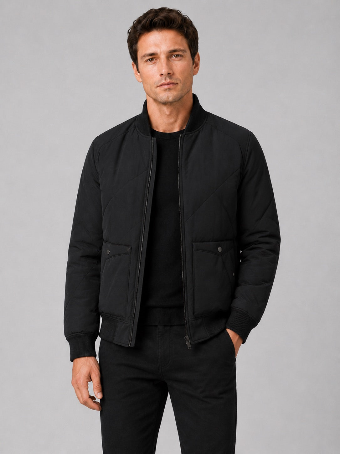 Men’s Padded Baseball Autumn Jacket Cotton Warm Autumn Winter Casual for Everyday and Outdoor Wear