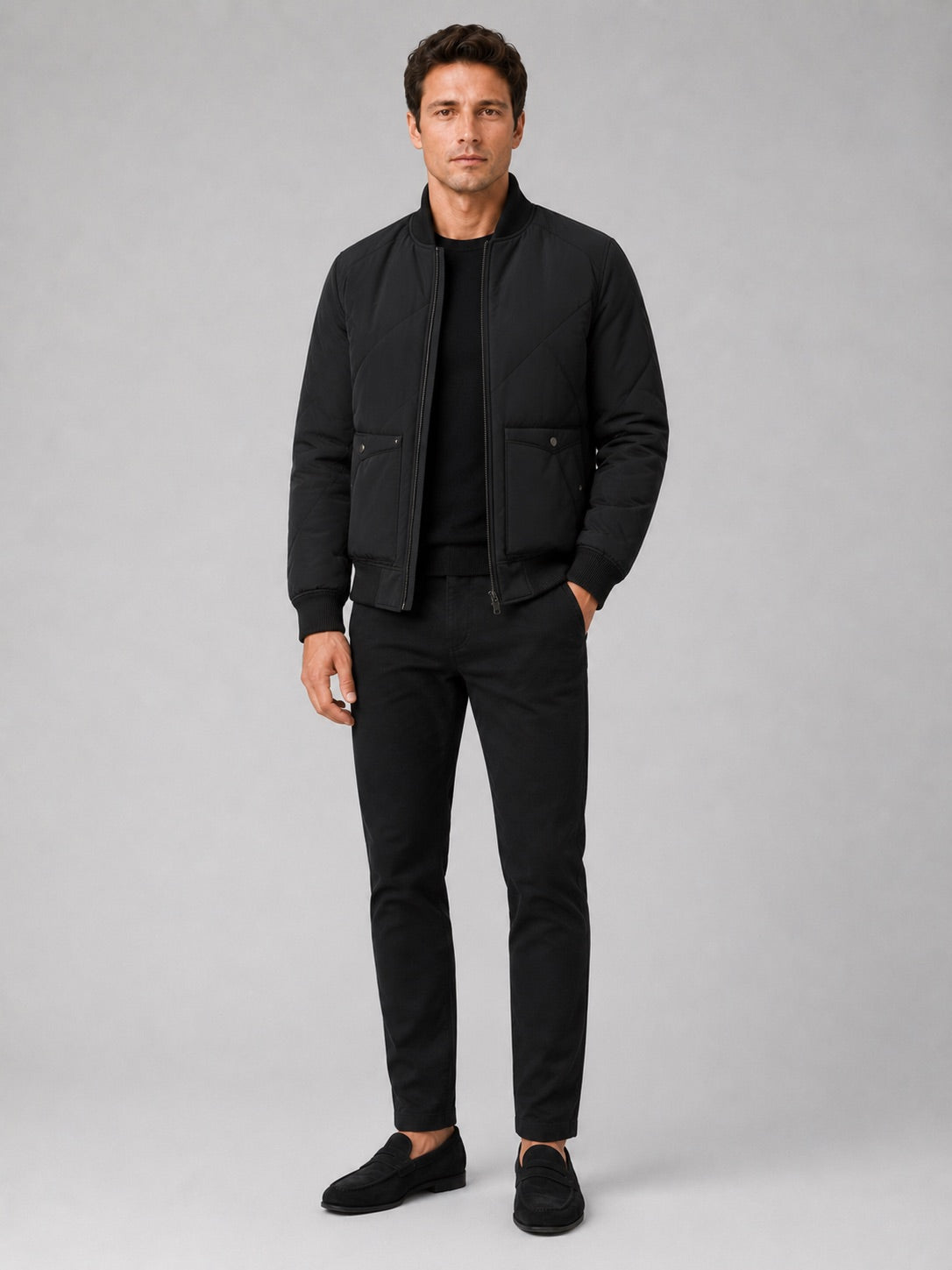 Men’s Padded Baseball Autumn Jacket Cotton Warm Autumn Winter Casual for Everyday and Outdoor Wear