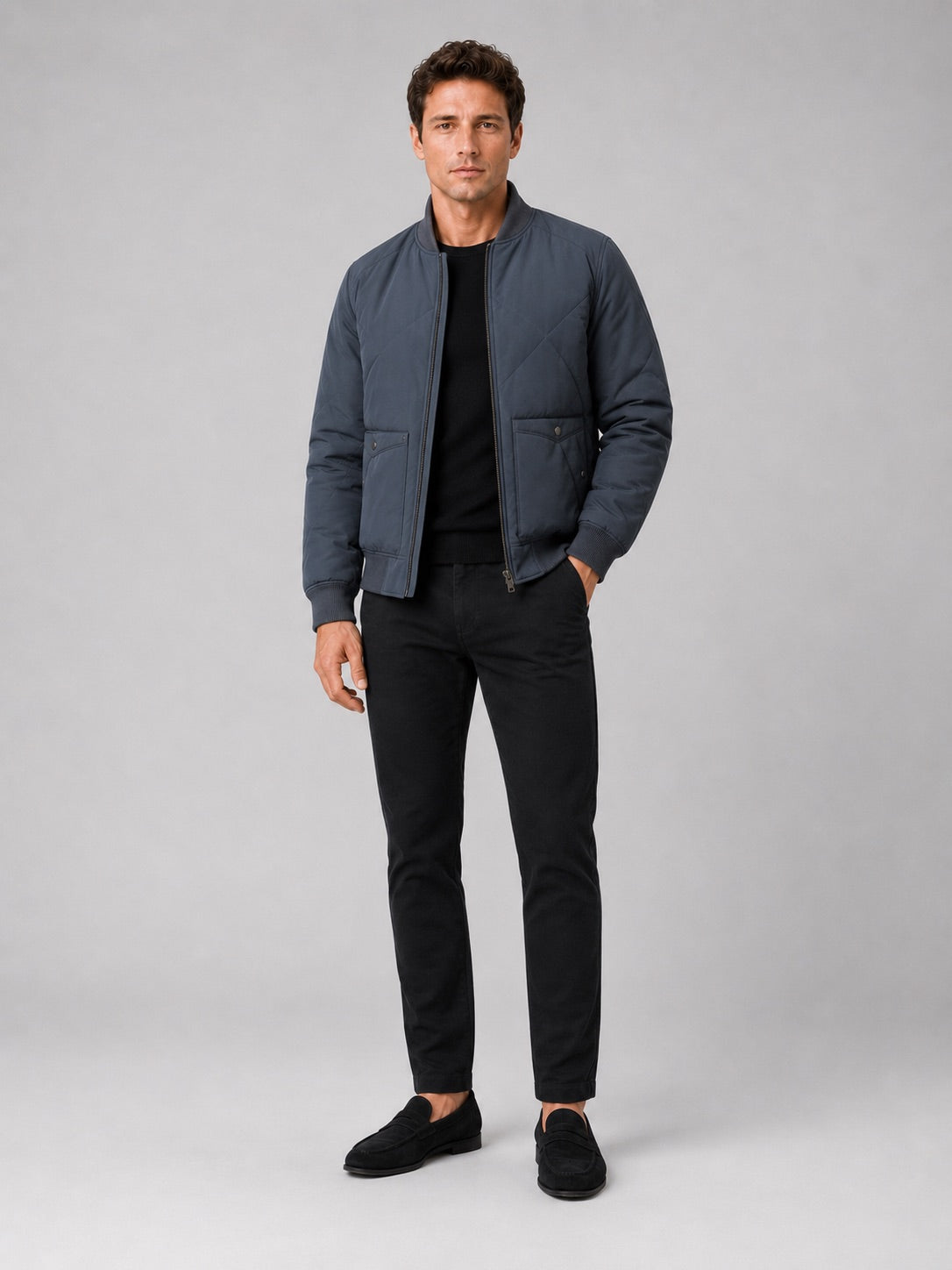 Men’s Padded Baseball Autumn Jacket Cotton Warm Autumn Winter Casual for Everyday and Outdoor Wear