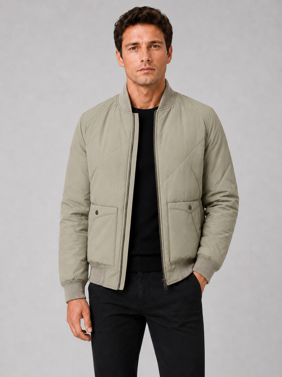 Men’s Padded Baseball Autumn Jacket Cotton Warm Autumn Winter Casual for Everyday and Outdoor Wear
