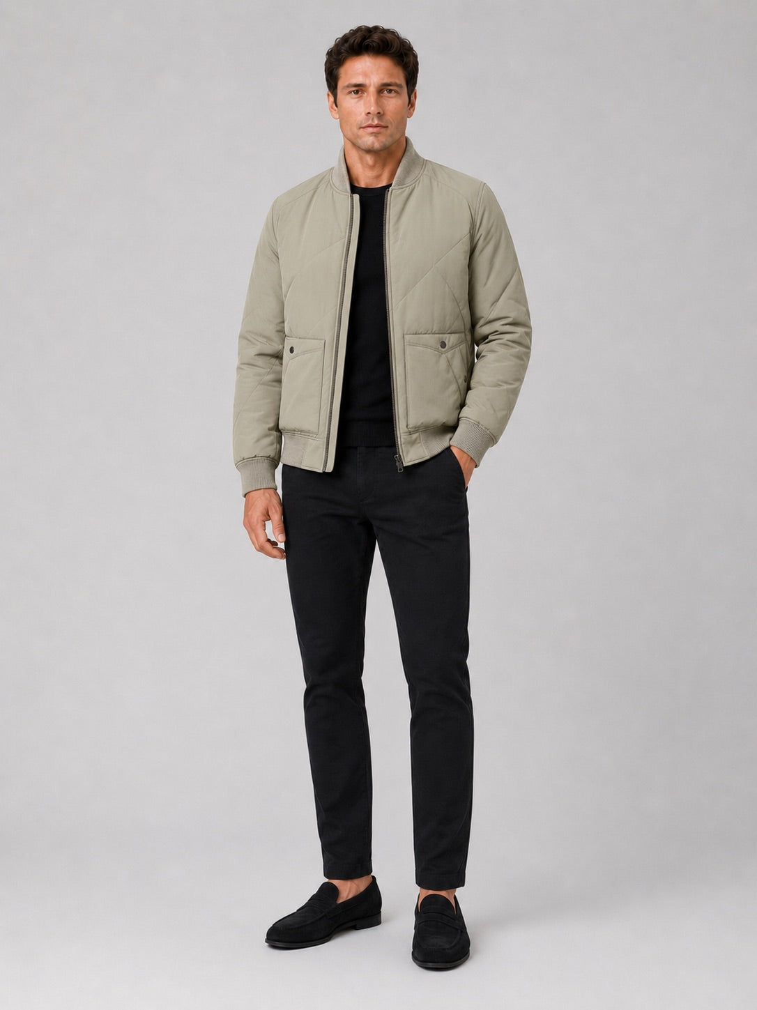 Men’s Padded Baseball Autumn Jacket Cotton Warm Autumn Winter Casual for Everyday and Outdoor Wear
