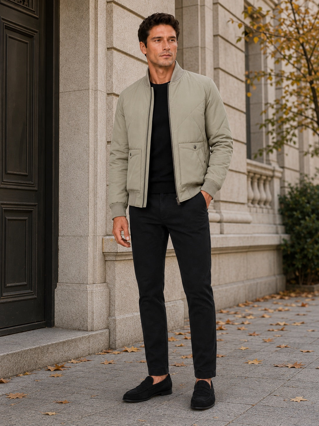 Men’s Padded Baseball Autumn Jacket Cotton Warm Autumn Winter Casual for Everyday and Outdoor Wear
