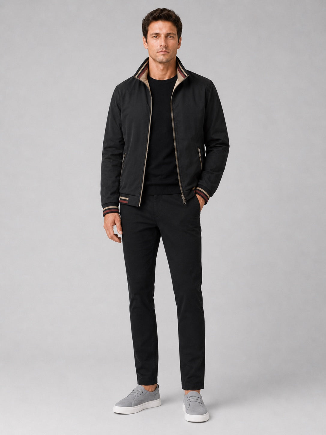 Men’s Varsity Jacket Reversible Snap Button Baseball Autumn Jacket for Streetwear and Everyday Wear