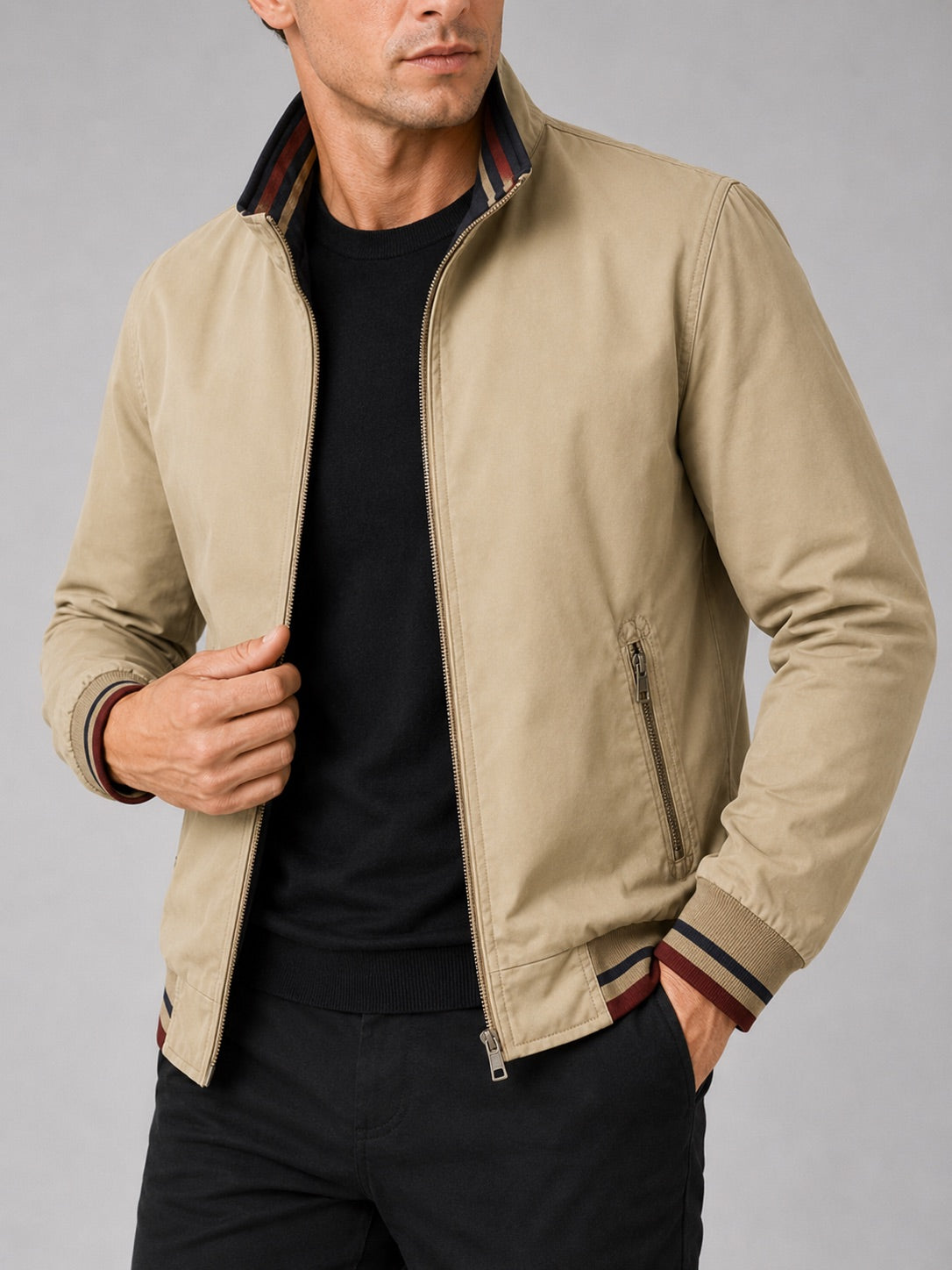 Men’s Varsity Jacket Reversible Snap Button Baseball Autumn Jacket for Streetwear and Everyday Wear
