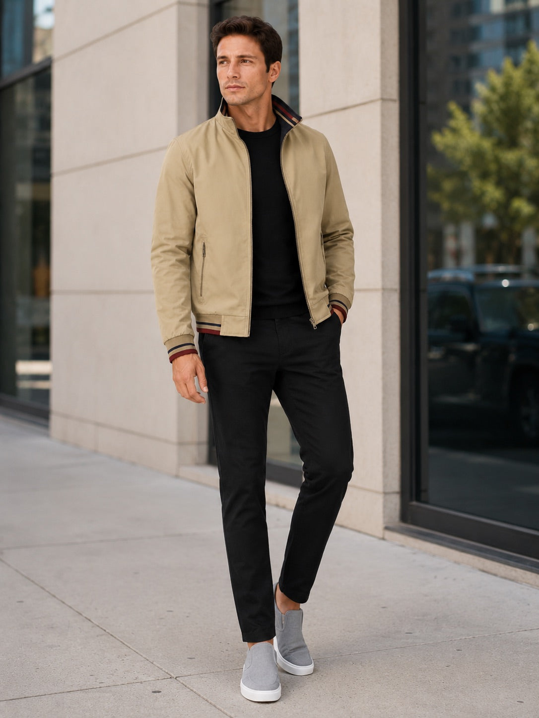Men’s Varsity Jacket Reversible Snap Button Baseball Autumn Jacket for Streetwear and Everyday Wear