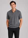 Men’s Knit Polo T-Shirt Solid Colour Short Sleeve Lightweight Summer Top for Business Casual and Vacation Wear