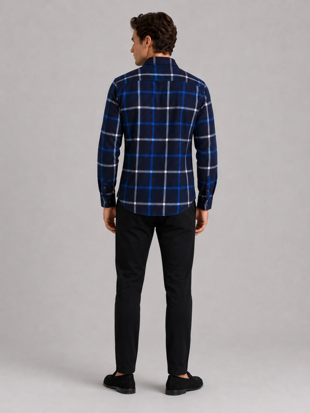 Men’s Flannel Shirt Fleece Lined Check Long Sleeve Thick Autumn Winter Button-Up for Casual and Outdoor Wear