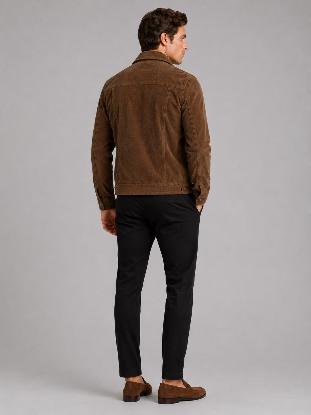 Men’s Corduroy Autumn Jacket Slim Fit Long Sleeve Casual Jacket for Everyday and Business Casual Wear