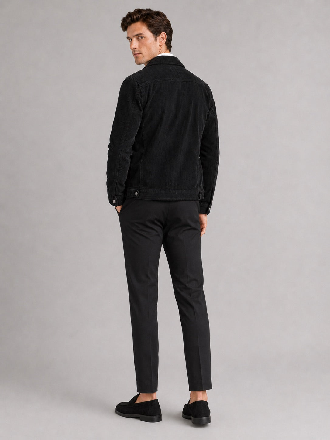 Men’s Corduroy Autumn Jacket Slim Fit Long Sleeve Casual Jacket for Everyday and Business Casual Wear