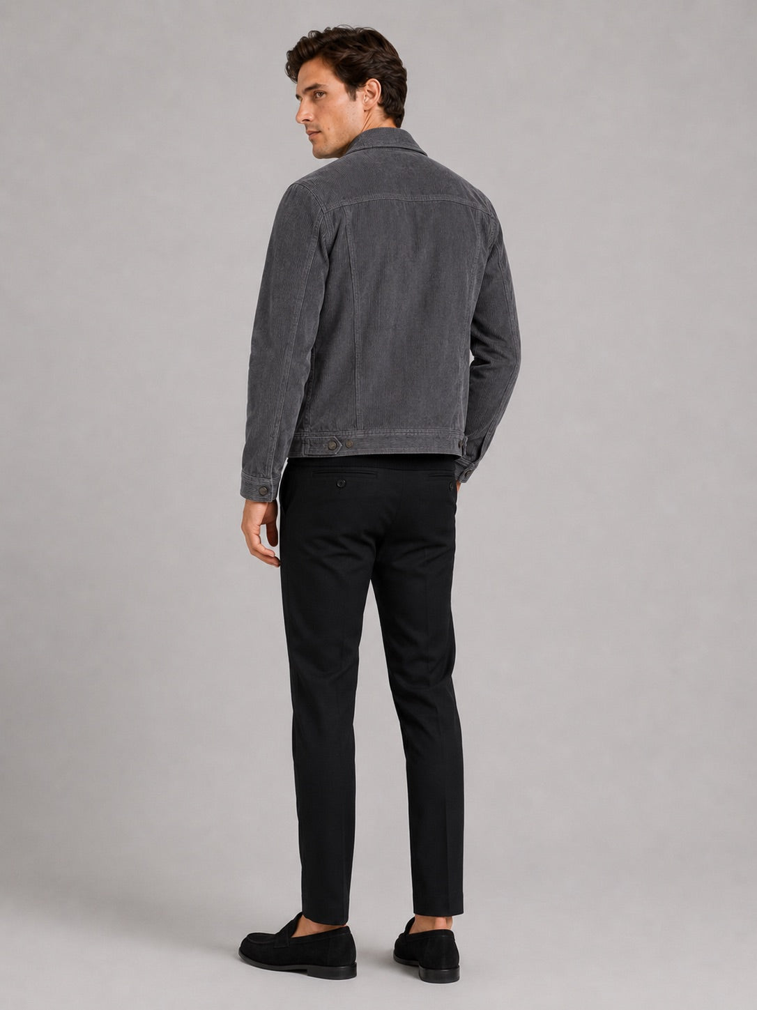 Men’s Corduroy Autumn Jacket Slim Fit Long Sleeve Casual Jacket for Everyday and Business Casual Wear