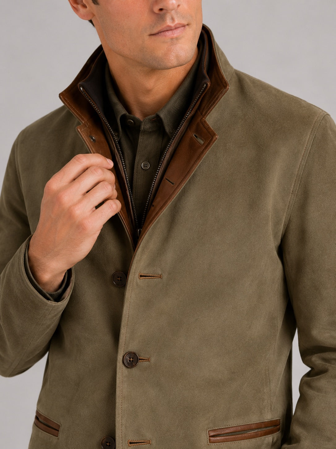 Men’s Workwear Autumn Jacket Contrast Colour Lapel Autumn Casual jacket for Streetwear and Everyday Wear