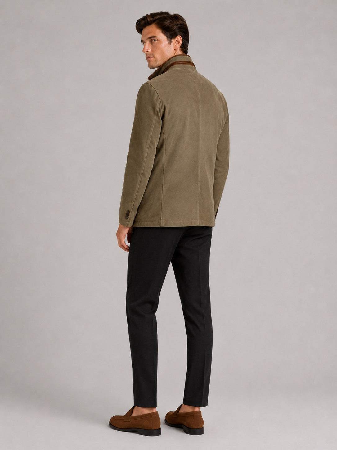 Men’s Workwear Autumn Jacket Contrast Colour Lapel Autumn Casual jacket for Streetwear and Everyday Wear