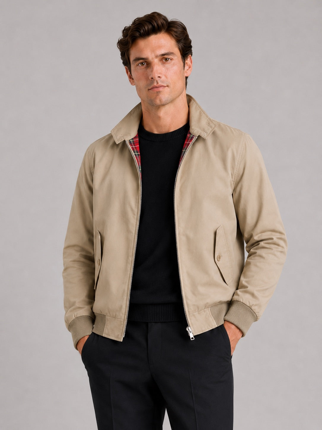 Men’s Harrington Autumn Jacket Breathable Zip-Up Casual Jacket for Travel and Everyday Wear