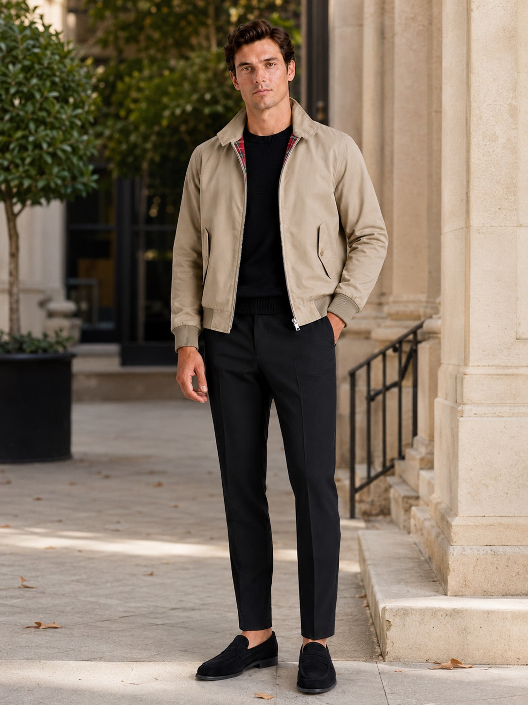 Men’s Harrington Autumn Jacket Breathable Zip-Up Casual Jacket for Travel and Everyday Wear