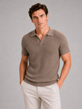 Men’s Knit Polo Shirt Slim Fit Wrinkle Resistant Breathable Short Sleeve Summer Polo for Business Casual and Vacation Wear