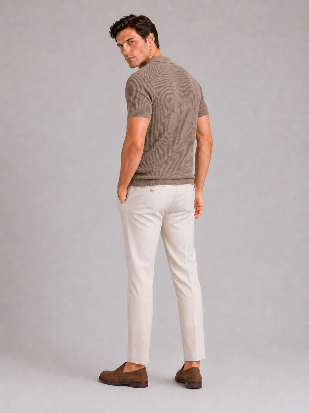 Men’s Knit Polo Shirt Slim Fit Wrinkle Resistant Breathable Short Sleeve Summer Polo for Business Casual and Vacation Wear