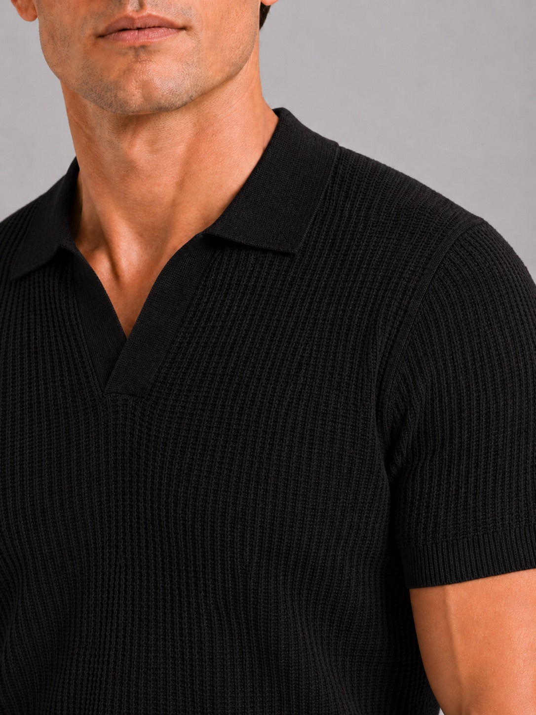 Men’s Knit Polo Shirt Slim Fit Wrinkle Resistant Breathable Short Sleeve Summer Polo for Business Casual and Vacation Wear