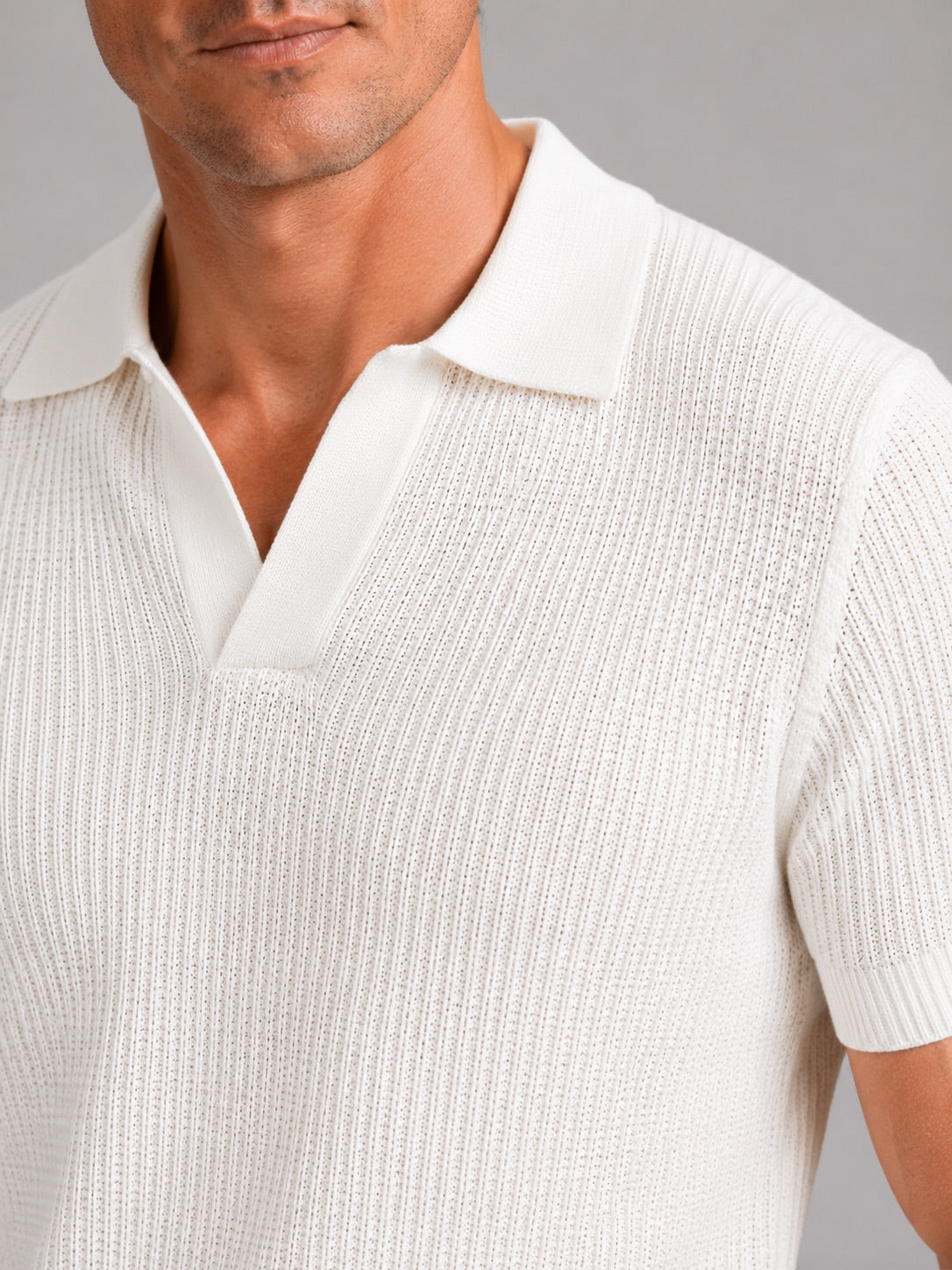Men’s Knit Polo Shirt Slim Fit Wrinkle Resistant Breathable Short Sleeve Summer Polo for Business Casual and Vacation Wear
