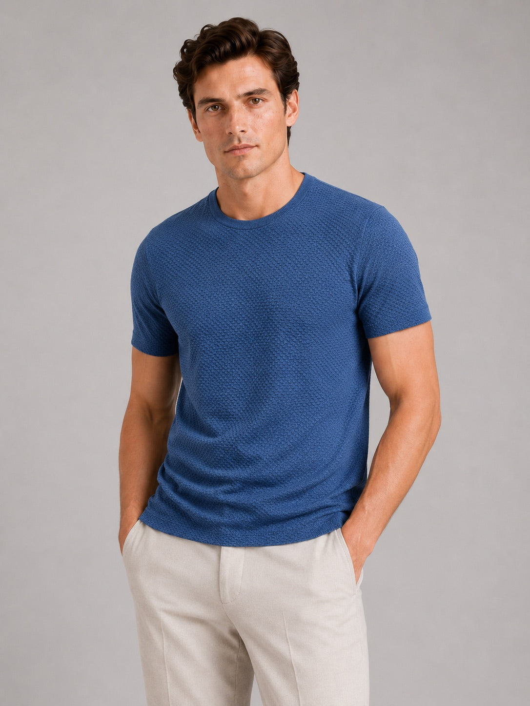Men’s Mesh Crew Neck T-Shirt Breathable Lightweight Stretch Summer Top for Casual and Everyday Wear