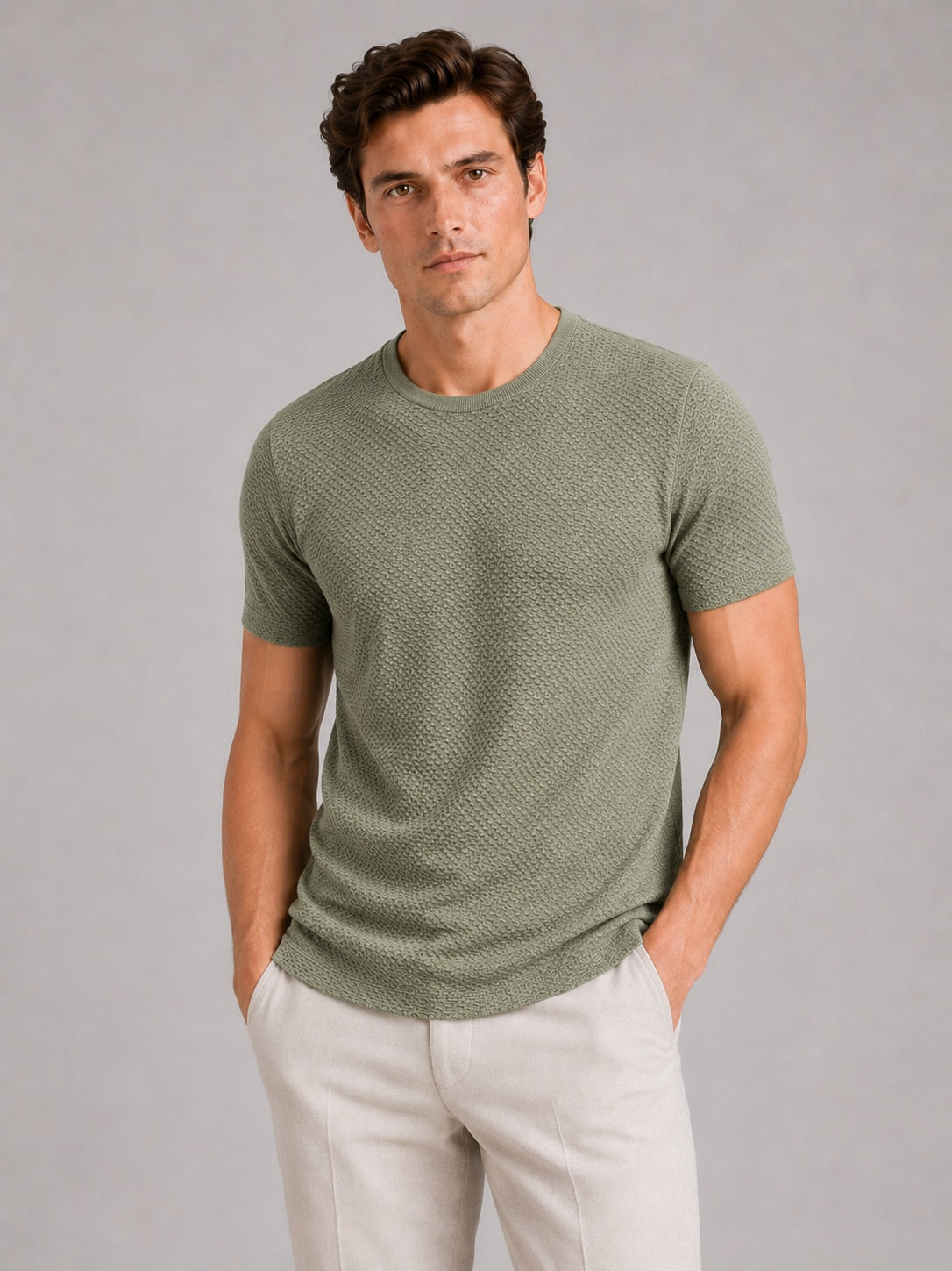 Men’s Mesh Crew Neck T-Shirt Breathable Lightweight Stretch Summer Top for Casual and Everyday Wear