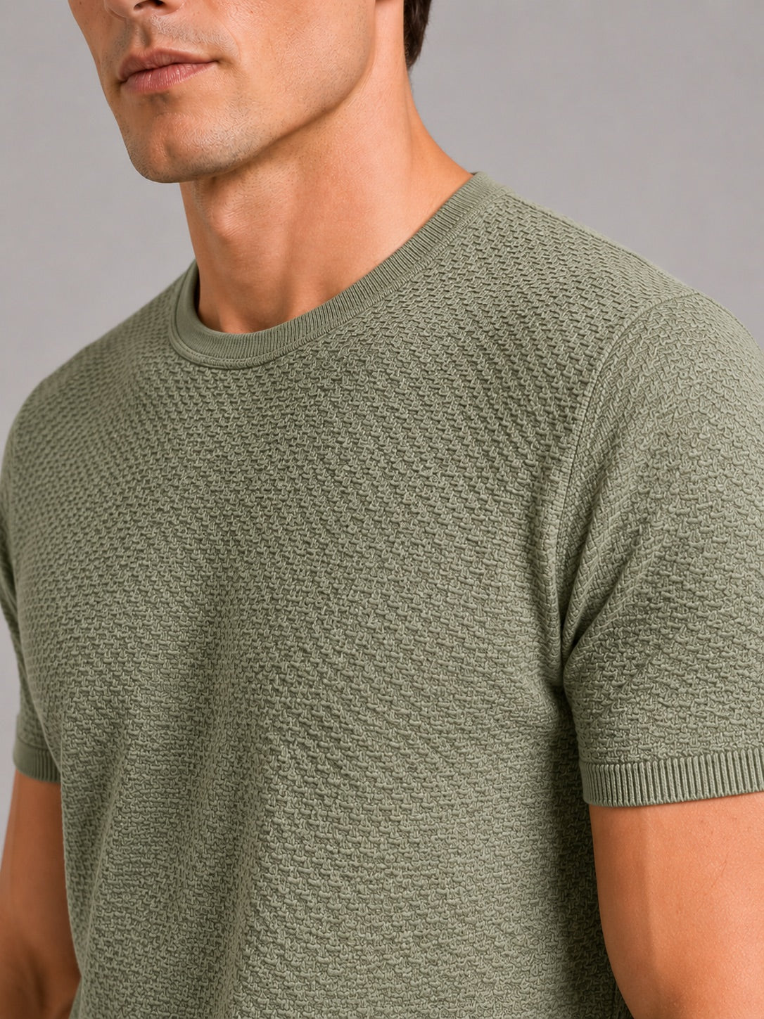 Men’s Mesh Crew Neck T-Shirt Breathable Lightweight Stretch Summer Top for Casual and Everyday Wear