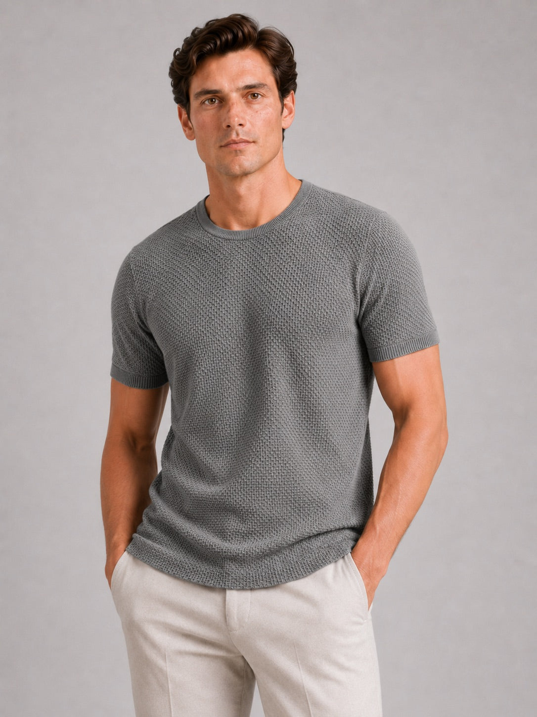 Men’s Mesh Crew Neck T-Shirt Breathable Lightweight Stretch Summer Top for Casual and Everyday Wear