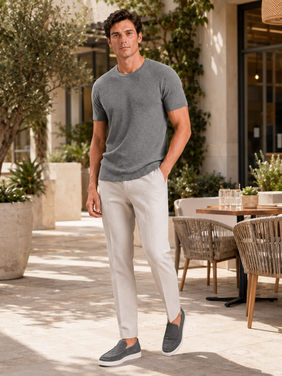 Men’s Mesh Crew Neck T-Shirt Breathable Lightweight Stretch Summer Top for Casual and Everyday Wear