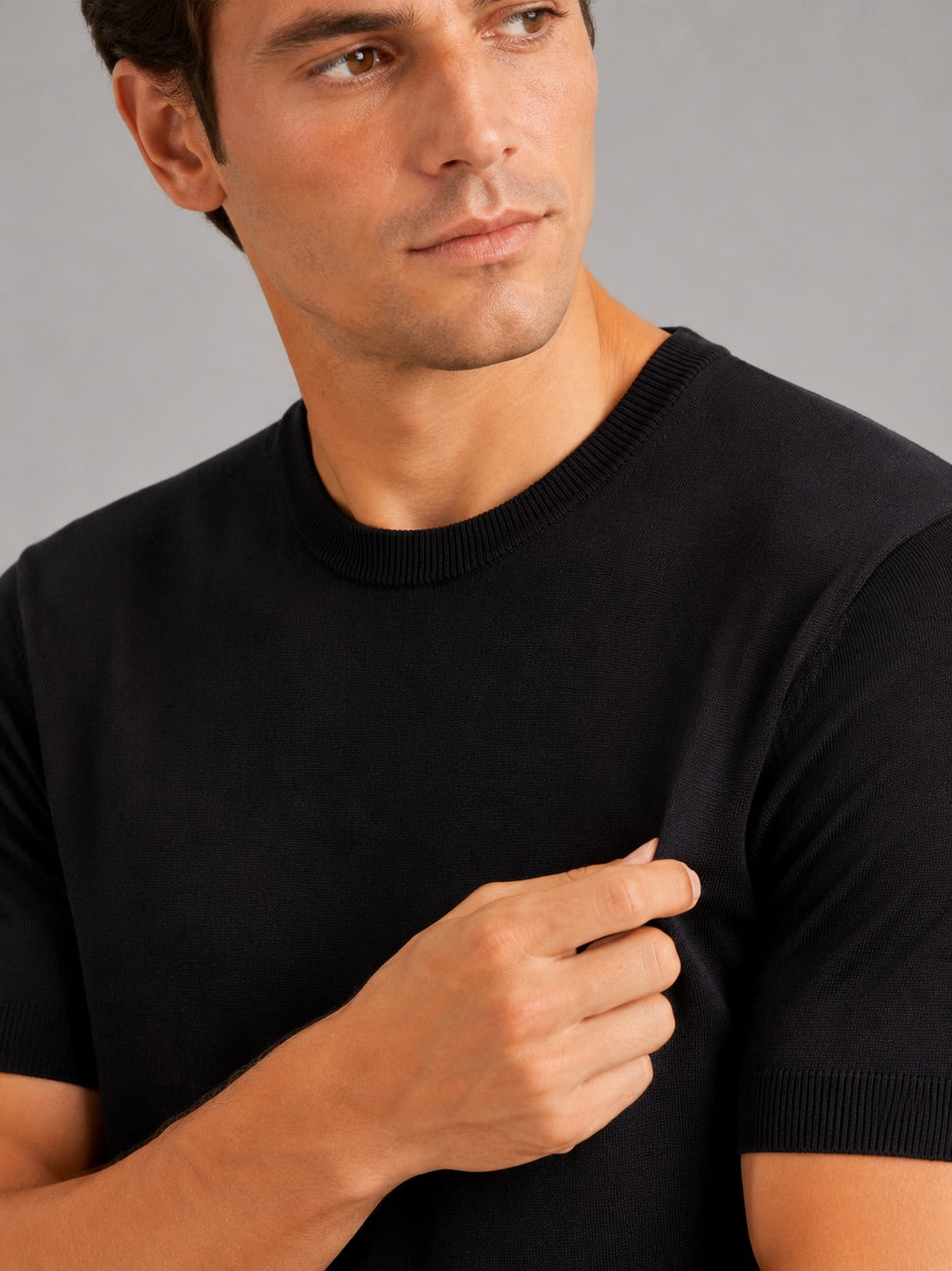 Men’s Merino Wool Knit Crew Neck T-Shirt Short Sleeve Lightweight Summer Top for Business Casual and Everyday Wear